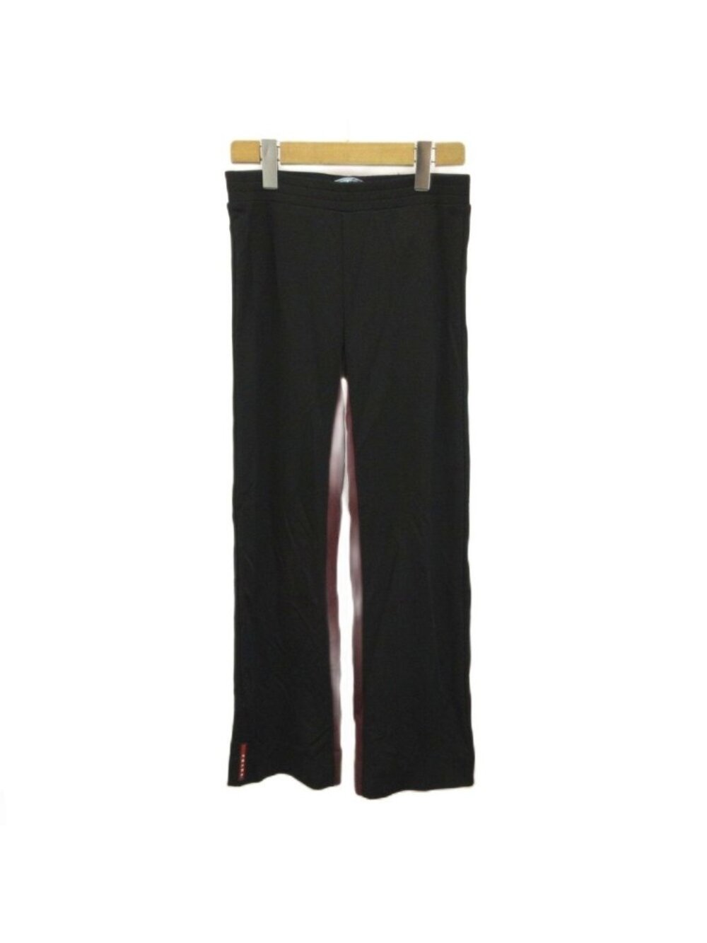 Prada Pants Silk Blend Black Bordeaux Full Length